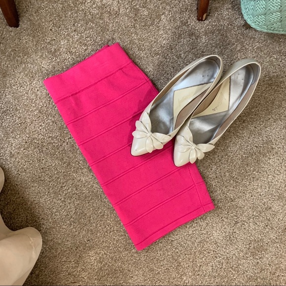 Dark Pink Mini Skirt / Wiggle Skirt - Picture 2 of 4